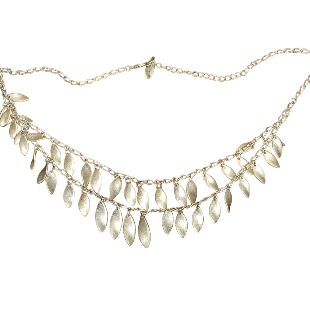 Ann Taylor Double Strand Leaf Necklace